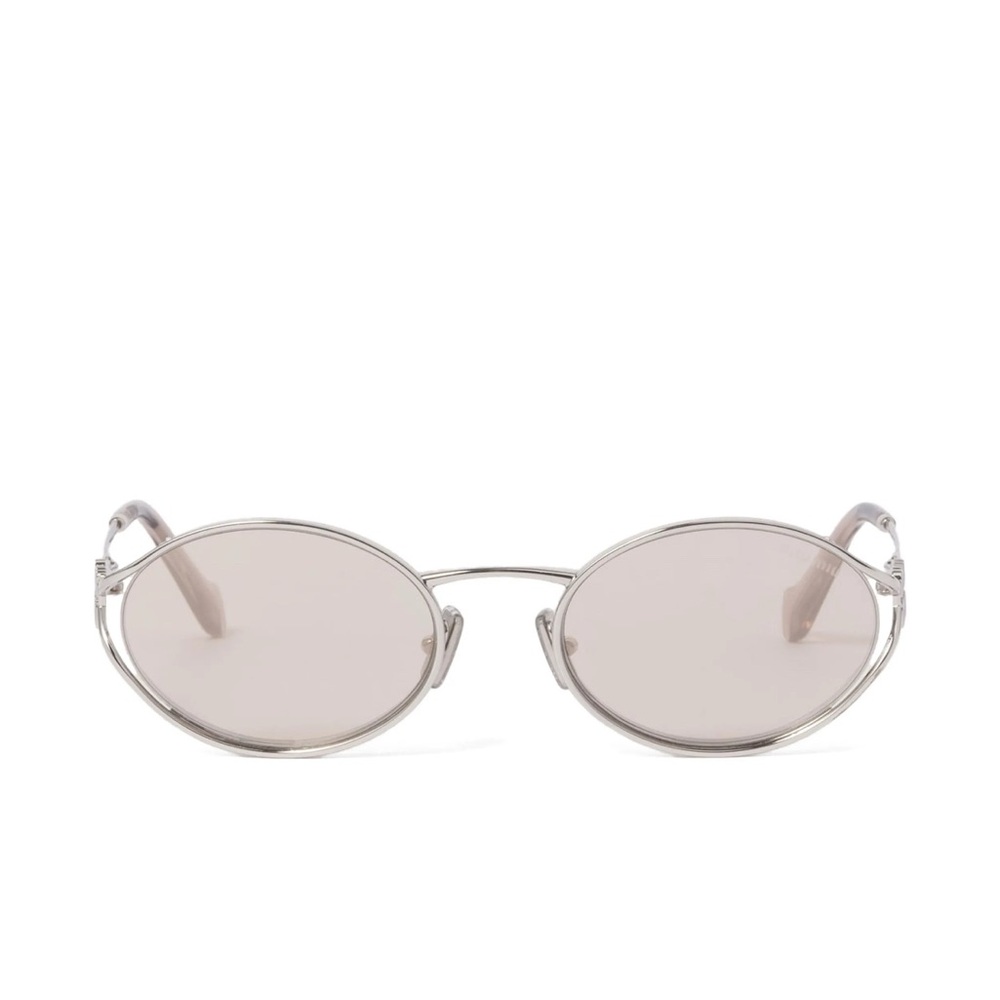 Miu Miu Silver Oval Sunglasses